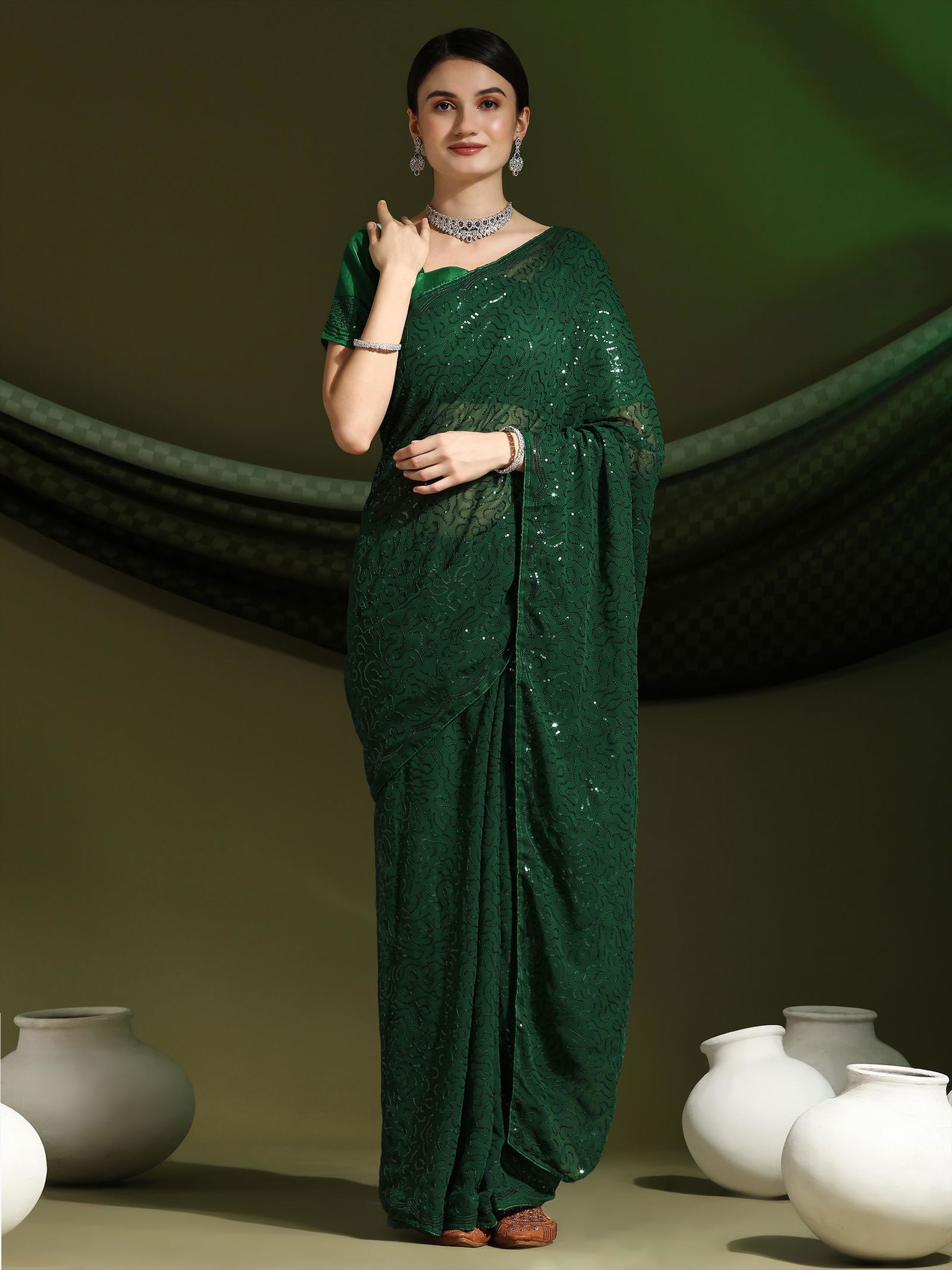 Sparkle Vol 2 Plain Party Wear Sarees Catalog
